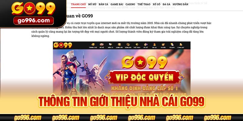 Thông tin giới thiệu nhà cái GO99