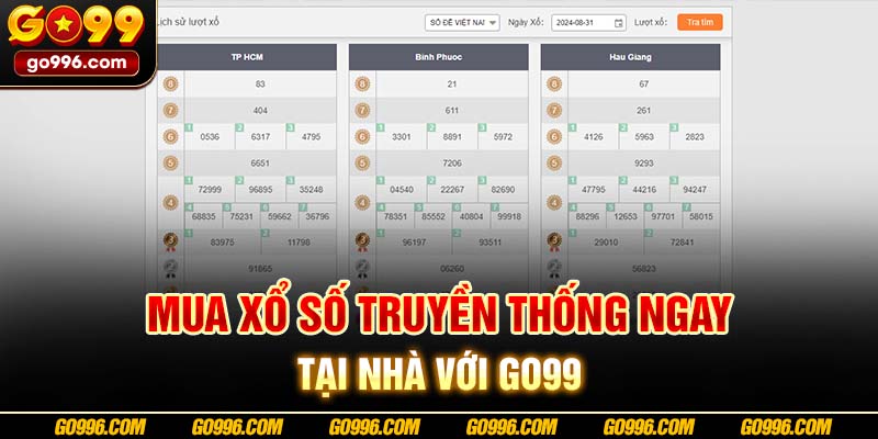 Mua xổ số truyền thống ngay tại nhà với GO99